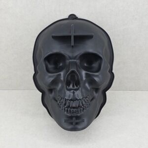 Ghoulish Silicone Skull Cake Mold Black Gothic Horror Halloween Bakeware